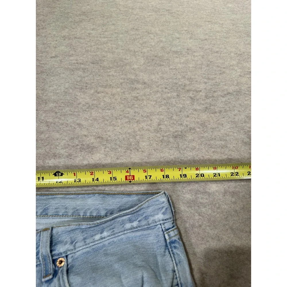Levis 501 Jeans Mens 38x36 Light Wash Blue‎ Denim Regular Straight Button Fly